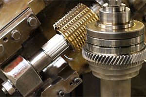 helical gear being cut on one of our many helical machines